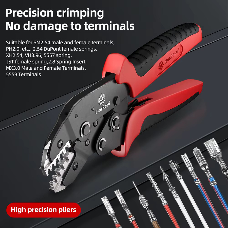 Lion Rage Crimp-Minenwerkzeug SN-68B Pro Drahtratszange in Rot für PH2.0/XH2.54/2.8/3.0/3.96/KF2510/JST Terminals, 0,08–1,5 mm2/AWG28–16 - Bild 3