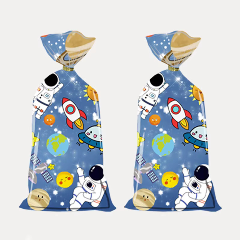 50 Stück Cartoon Weltraum Astronaut Party Geschenkverpackungstaschen in Blau für Süßigkeiten und Mitbringsel - Bild 5