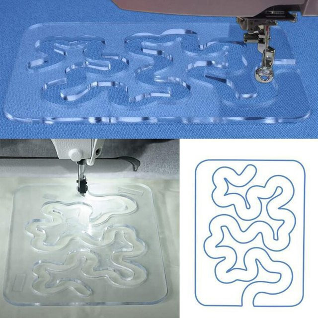 Praktisches Free Motion Quilting Lineal aus transparentem Kunststoff für Nähmaschinen und Patchwork - Bild 1