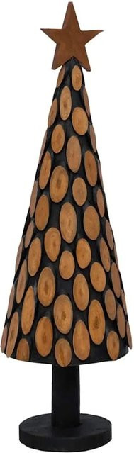 vidaXL Weihnachtsbaum aus Massivholz Teak in Braun mit Ständer, Höhe: 150 cm - Bild 1