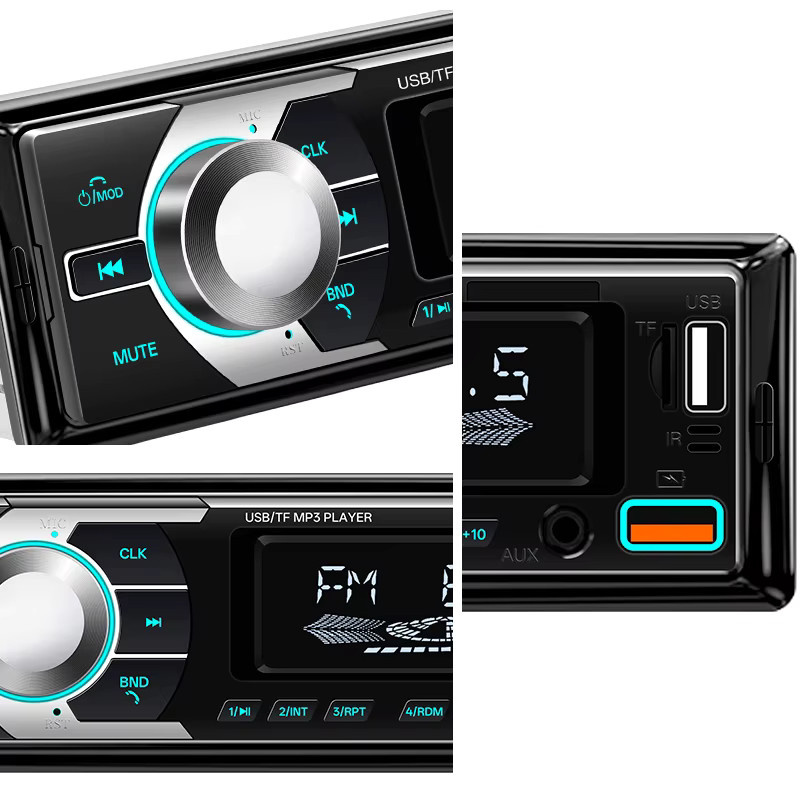 HIPPCRON Auto MP3-Player 1 DIN Autoradio mit 7 farbigen Lichtern, FM-Musikradio und Fernbedienung, Schwarz - Bild 6