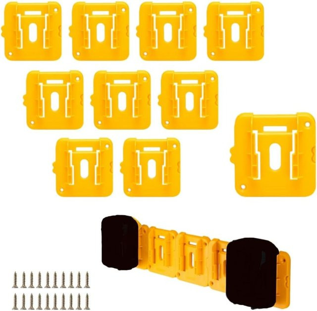 Set mit 10 Batteriehaltern für DeWalt 20V Max Akkus, gelbe Batterie-Dockingstation kompatibel mit DCB200, DCB201, DCB202, DCB203, DCB204 - Bild 1