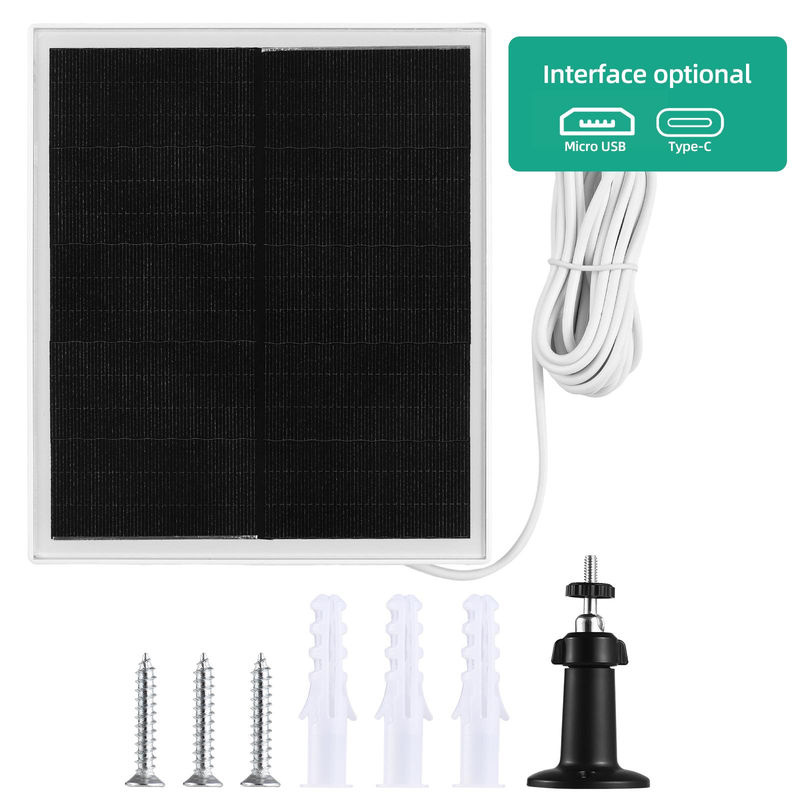 Aneng 10W Solarpanel für Überwachungskameras mit USB-C und Micro-USB Anschluss, IP65 wasserdicht, weiß - Bild 4