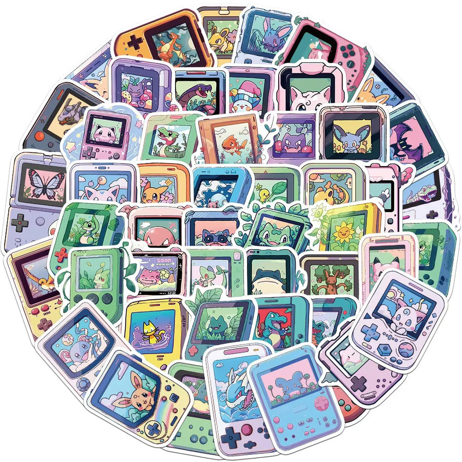 TAKARA TOMY Kawaii Cartoon Spielkonsole Pokemon Graffiti Aufkleber, 50 Stück - Bild 2