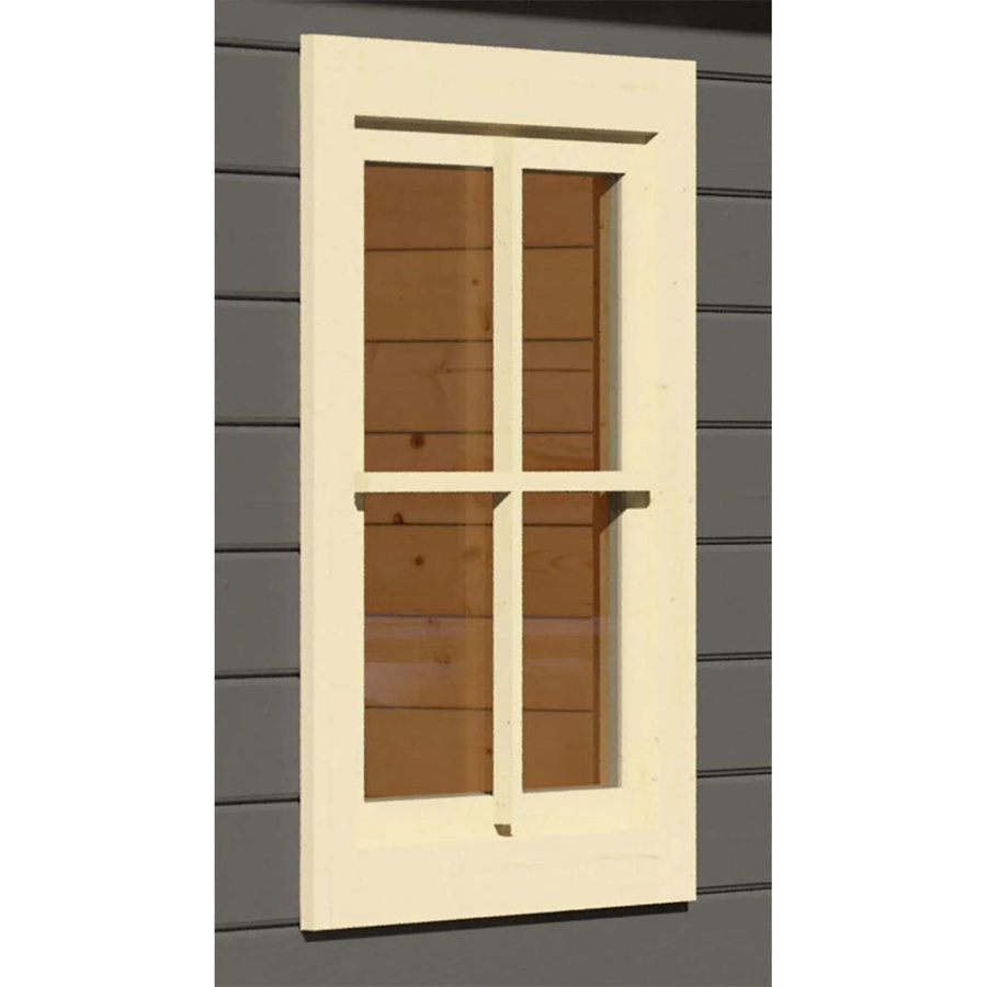 Karibu Fenster für Gartenhäuser mit 38 mm Wandstärke und D/K-Beschlag in Elfenbeinweiß - Bild 2