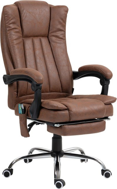 Aosom Vinsetto ergonomischer Bürostuhl mit Massagefunktion und Heizung in Braun - Bild 1