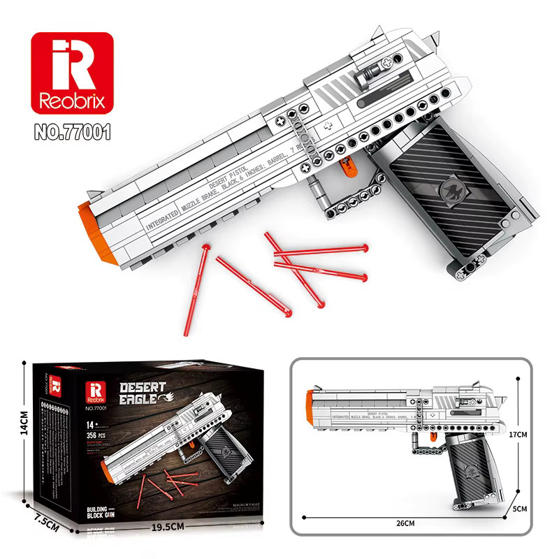 REOBRIX Desert Eagle Pistole Bausteine, 356 Teile - Bild 4
