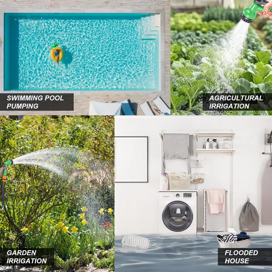 ONEVAN Akkubetriebene elektrische Wasserpumpe 260 W für Makita 18 V Akku, tragbare Gartenpumpe zur Rasenbewässerung in Rot - Bild 4