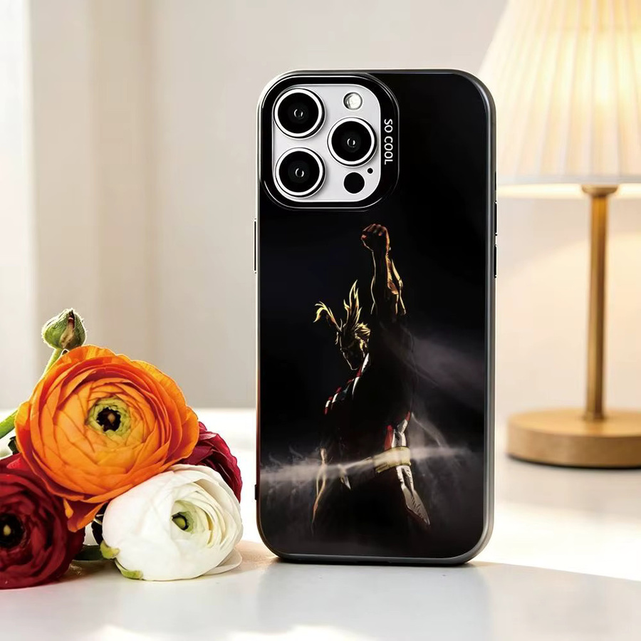 My Hero Academia All Might Handyhülle für iPhone 17, 16, 15, 14, 13, 12, 11 und Modelle in Silber-Schwarz - Bild 2
