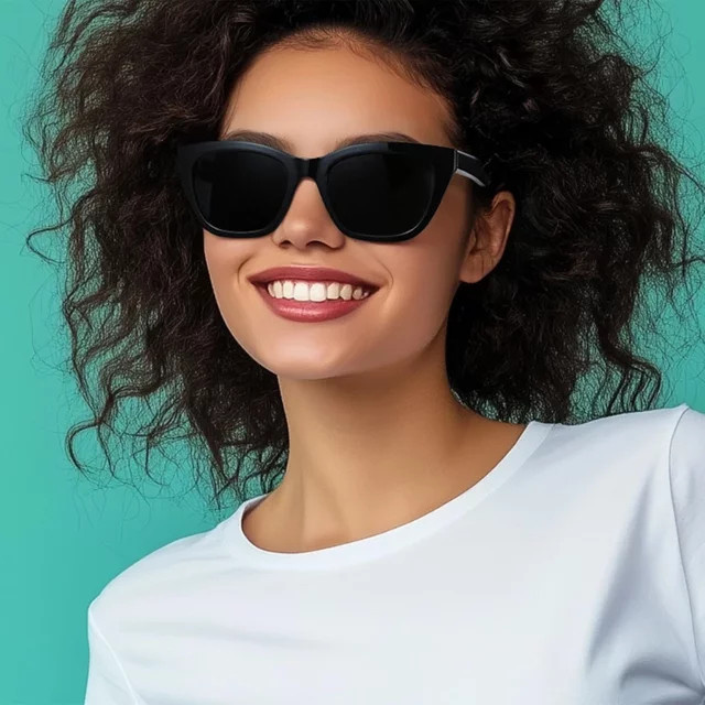 BLUEMOKY Sonnenbrille Cat-Eye, Vollrand, Kunststoff, schwarz, Damen - Bild 1