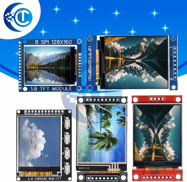 EGBO TFT-LCD Display 1,8 Zoll mit 128x160 Auflösung, SPI-Schnittstelle und 16-Bit-RGB für Arduino-Kompatibilität - Bild 1