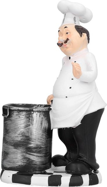 Dekorative Kochfigur Statue in Weiß von mfySpace als handwerkliches Ornament für Wohnzimmer, Küche oder Restaurant - Bild 1