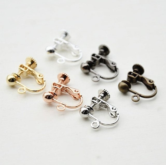 SUMOORL Ohrclips, Messing, Gold, 14x17mm - Bild 1