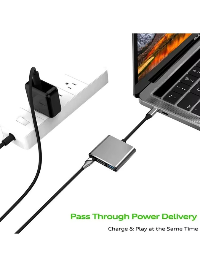 Huawei USB-C zu HDMI Adapter und USB 3.0 Hub in Grau für 4K UHD Auflösung - Bild 6