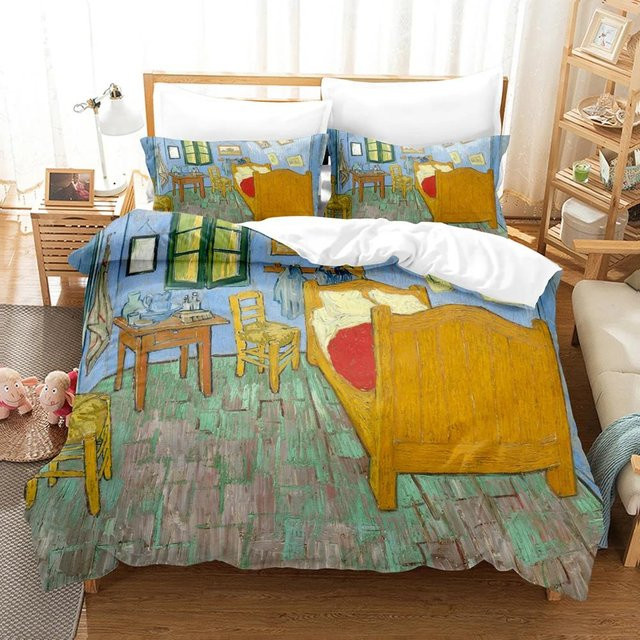 JMG Household Supplies Van Gogh Ölgemälde Bettwäscheset aus Mikrofaser, Mehrfarbig, B/H: 140 x 210 cm - Bild 1