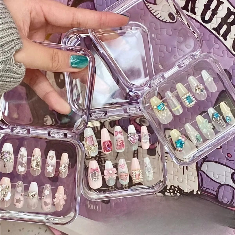MIHJUSFDH Leere Nagelboxen, quadratisch, 20/10 Stück, Unisex - Bild 1