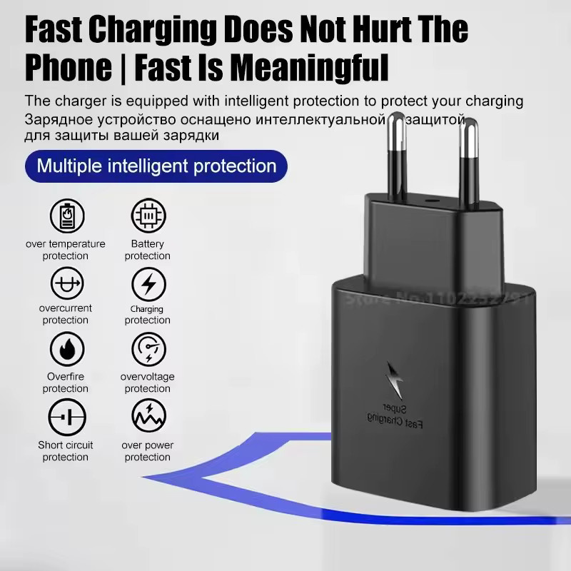 Samsung 45W USB-C Ladegerät mit USB-C auf USB-C Ladekabel in Schwarz für Galaxy S25 S24 S23 S22 S21 S20 Ultra und A55 A56 - Bild 4