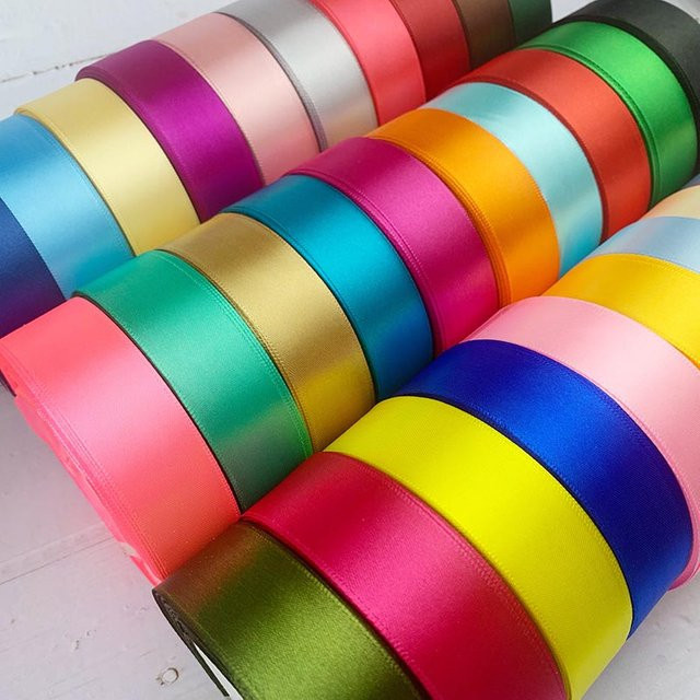 Lucky Bay Satinbänder zum Basteln und Dekorieren für Geschenke, Weihnachten und Hochzeiten, 25 Yards pro Rolle - Bild 1
