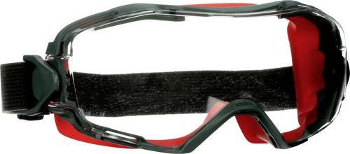 3M GoggleGear 6000 Vollsichtbrille mit Antibeschlag- und Antikratz-Schutz, Farbe Rot/Schwarz/Transparent - Bild 1
