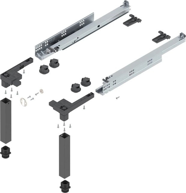 Blum Sockelbeschlag-Set Space-Step 460 mm in Grau aus Kunststoff und Stahl mit 150 kg Tragkraft - Bild 1