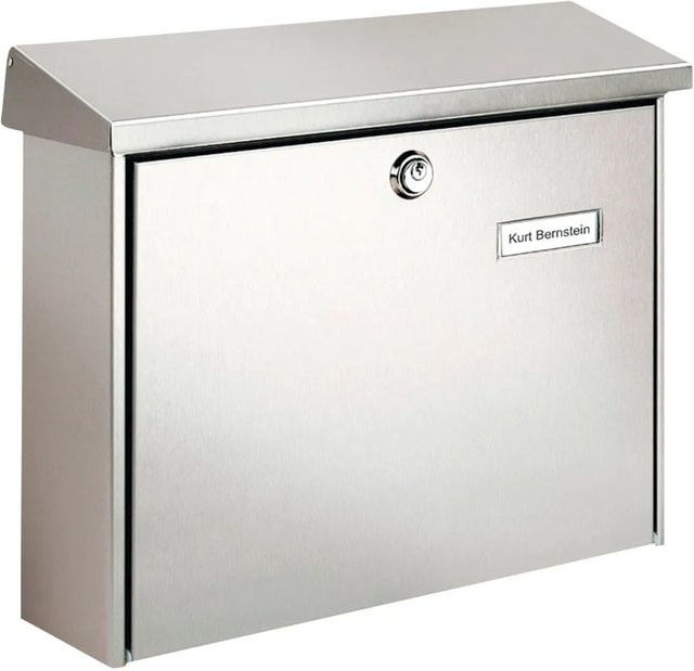 Burg Wächter Briefkasten Amrum aus Edelstahl in Silber, B/T/H: 37,7 x 11,5 x 32,0 cm - Bild 1