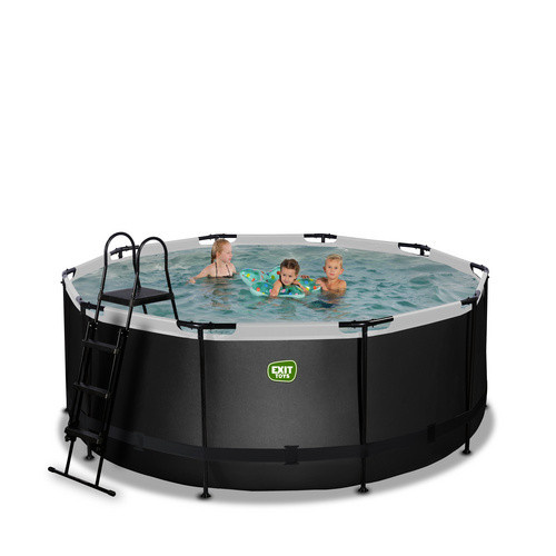 EXIT Toys Black Leather Pool Rahmenpool Schwarz Durchmesser: 360 cm, Höhe: 122 cm, Volumen: 10126 l, inklusive Filterpumpe - Bild 2