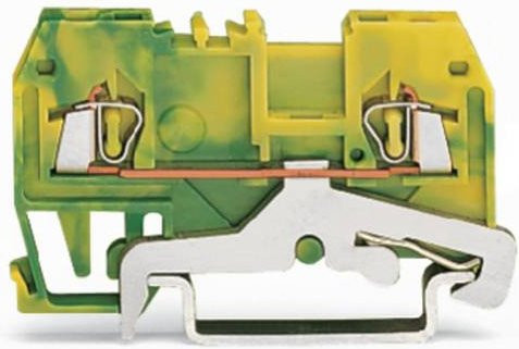 WAGO 279-907 Schutzleiterklemme mit Zugfeder, Farbe: Grün/Gelb, 100 Stück - Bild 1