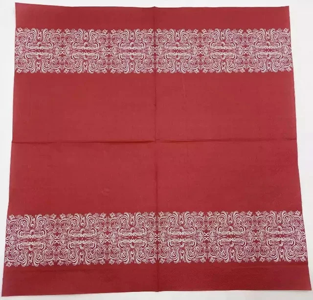GUANYAO Papierservietten mit Blumenmuster in Rot, 2-lagige Einwegservietten für die Tischdekoration, 20 Stück - Bild 1