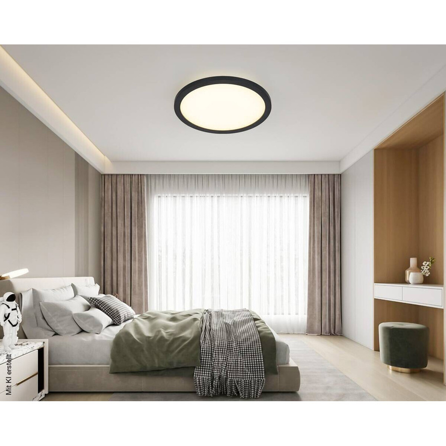 NOLO LED-Deckenleuchte Aria in Schwarz aus Kunststoff und Metall, Durchmesser: 30 cm, Höhe: 5 cm - Bild 3