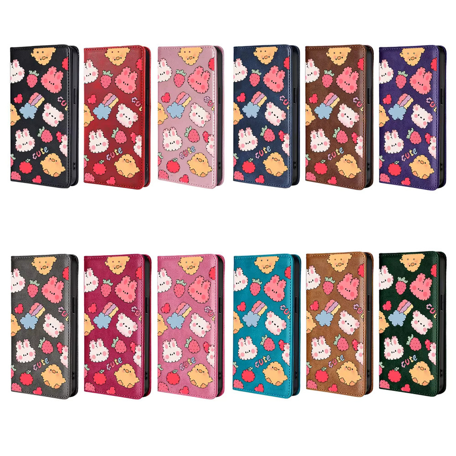 Magnetische Ledertasche mit bemaltem Muster als Schutzhülle für Samsung Galaxy S25 Ultra S25 FE S24 S23 S22 Plus A17 A07 A56 A36 A26 in Blau und Pink - Bild 5
