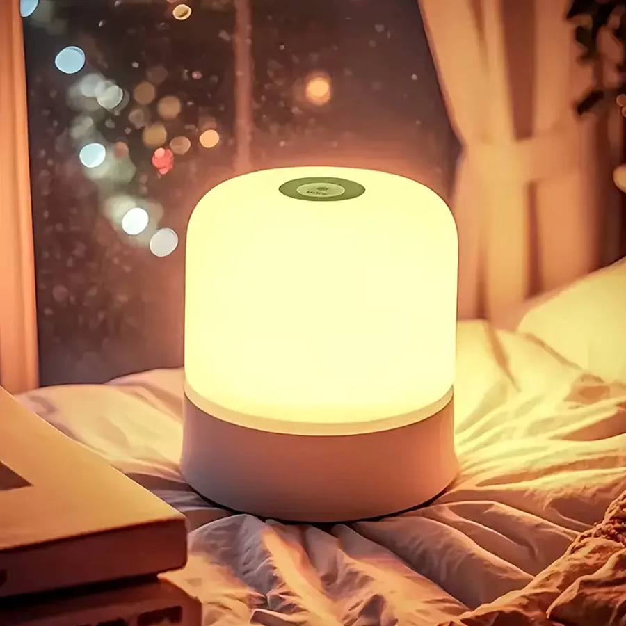 Ouelico 2er Set LED-Touch-Nachtlichter in Weiß, dimmbare Schreibtischlampen mit wiederaufladbarem Akku für Wohnzimmer und Schlafzimmer - Bild 2