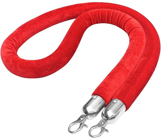 Yiwydaa Absperrseil aus Samt in Rot und Silber - Bild 1
