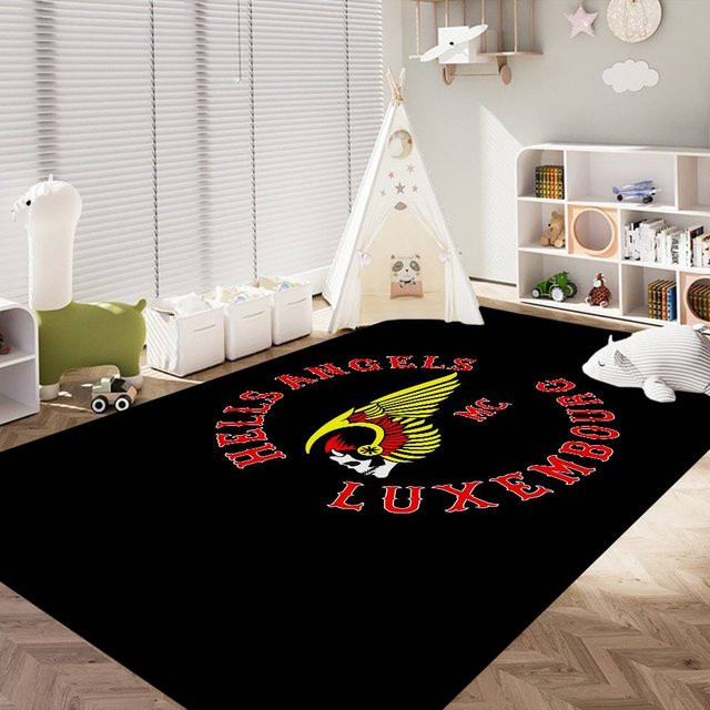 YglEleven Fußmatte Angels im nordischen Stil, Schwarz, B/B: 90 x 60 cm - Bild 1