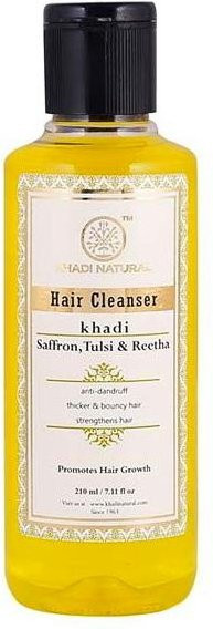Khadi Natural Anti-Schuppen-Shampoo mit Safran, Tulsi und Reetha, 210 ml - Bild 1