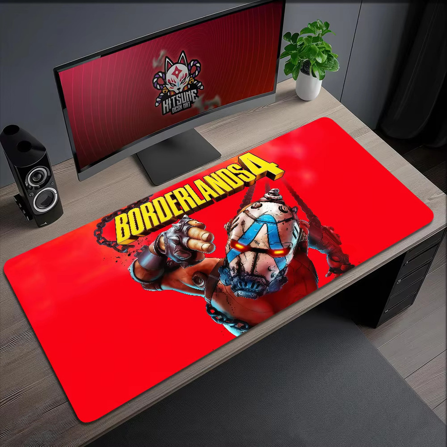 Lockedge B-Borderlands Mauspad in Rot für Gaming und Büro, rutschfest und verdickt - Bild 3