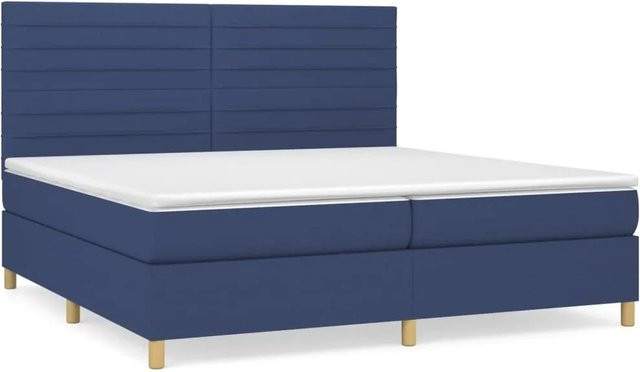 vidaXL Boxspringbett mit Matratze Hybrid-Design in Blau, B/T: 200 x 200 cm - Bild 1