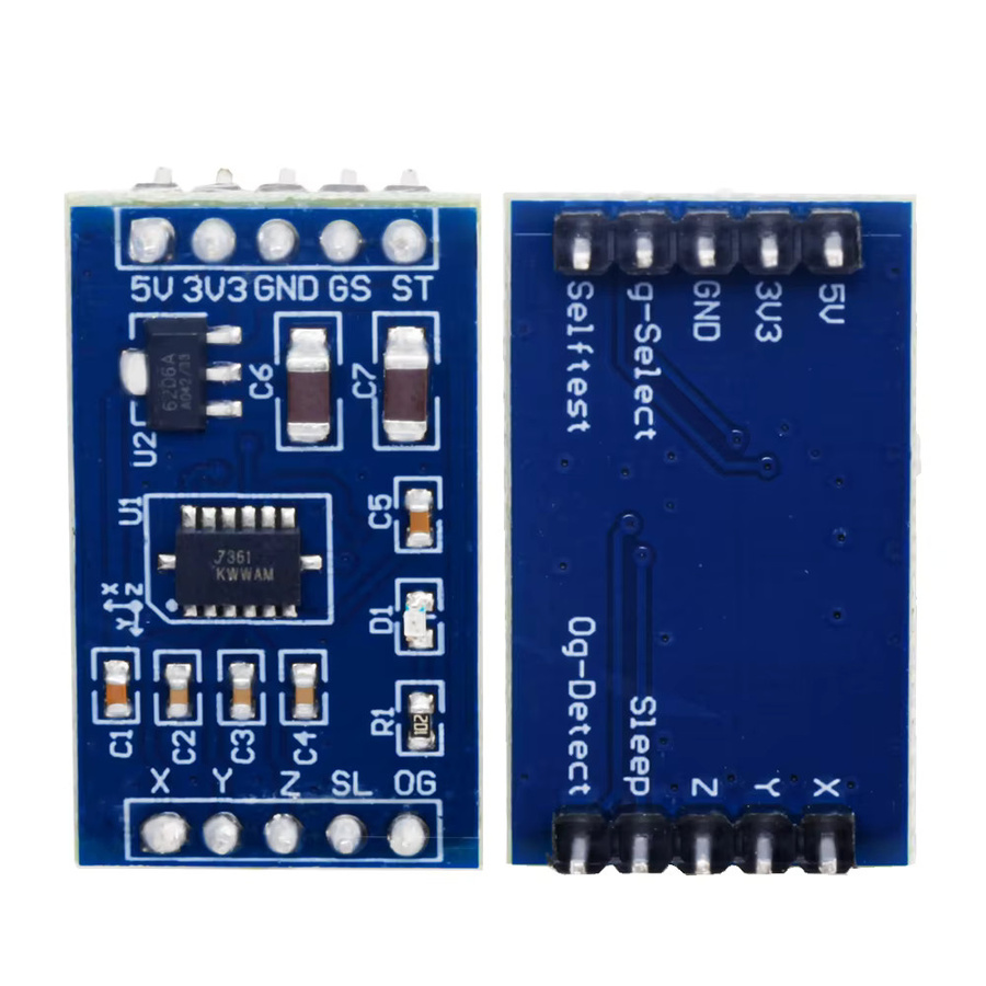 EGBO Beschleunigungsmesser-Sensor-Geschwindigkeitsmodul MMA7361/MMA7260 in Blau, kompatibel für Arduino, 3,3 V/5 V - Bild 5