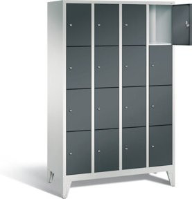 C+P Garderobenschrank Classic in Anthrazitgrau und Lichtgrau mit Schloss, H x B x T: 185 x 119 x 50 cm - Bild 1