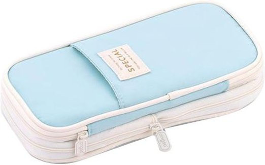 Walk Vogue Stiftetasche aus Canvas in Blau mit großem Fassungsvermögen und Reißverschluss - Bild 1