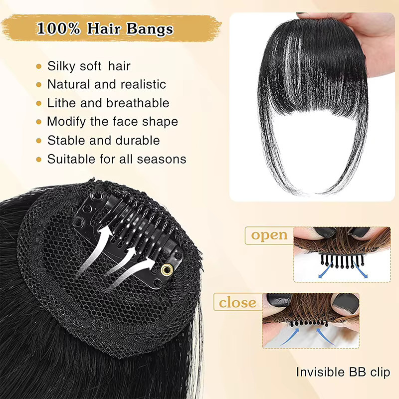 eelhoe Haarextensions Clip-in-Pony, Synthetisch, Schwarzbraun - Bild 1