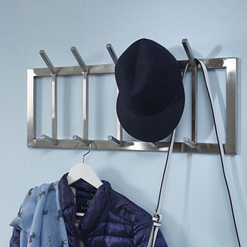 Wohnling Garderobe aus Metall in Silber/Grau, modern und matt, B/H/T: 65 x 30 x 10 cm - Bild 2
