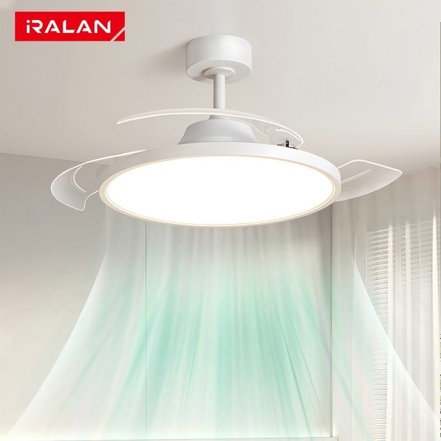 IRALAN Ultradünne LED-Deckenleuchte mit Ventilator und Fernbedienung, moderne runde Deckenlampe in Weiß für Schlafzimmer, Esszimmer und Büro - Bild 1