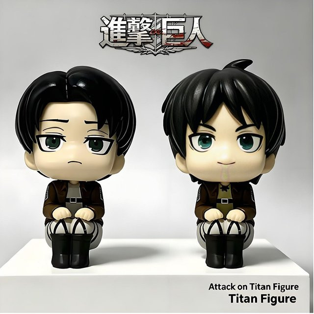 Bandai Attack on Titan Look Up Levi Ackerman Eren Jaeger Mikasa, PVC-Figur, Einzelfigur, Bunt / Mehrfarbig - Bild 1