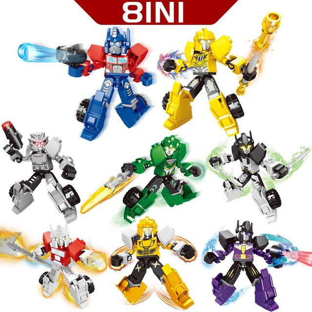 Monkey Man Mech-Bausteine Set mit 8 umwandelbaren Teilen in Mehrfarbig für kreative Fahrzeugmodelle aus Kunststoff - Bild 1