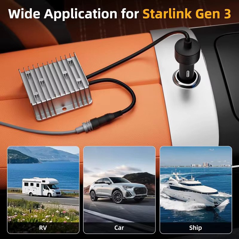 Starlink Mini Autoadapter mit Step-Up-Konverter 12 V auf 30 V, 3,5 A Stromkabel mit Zigarettenanzünder-Stecker - Bild 5