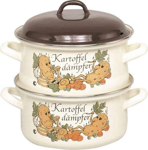 Krüger Haushaltswaren Kartoffeldämpfer KR16K aus Emaille in Weiß, Durchmesser: 16 cm - Bild 1