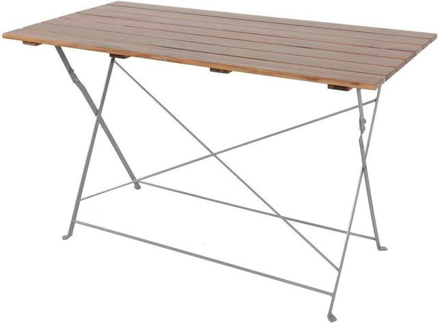 Lex Klappbarer Gartentisch aus Akazienholz und Stahl in Braun B: 120 cm, T: 60 cm, H: 74 cm - Bild 1