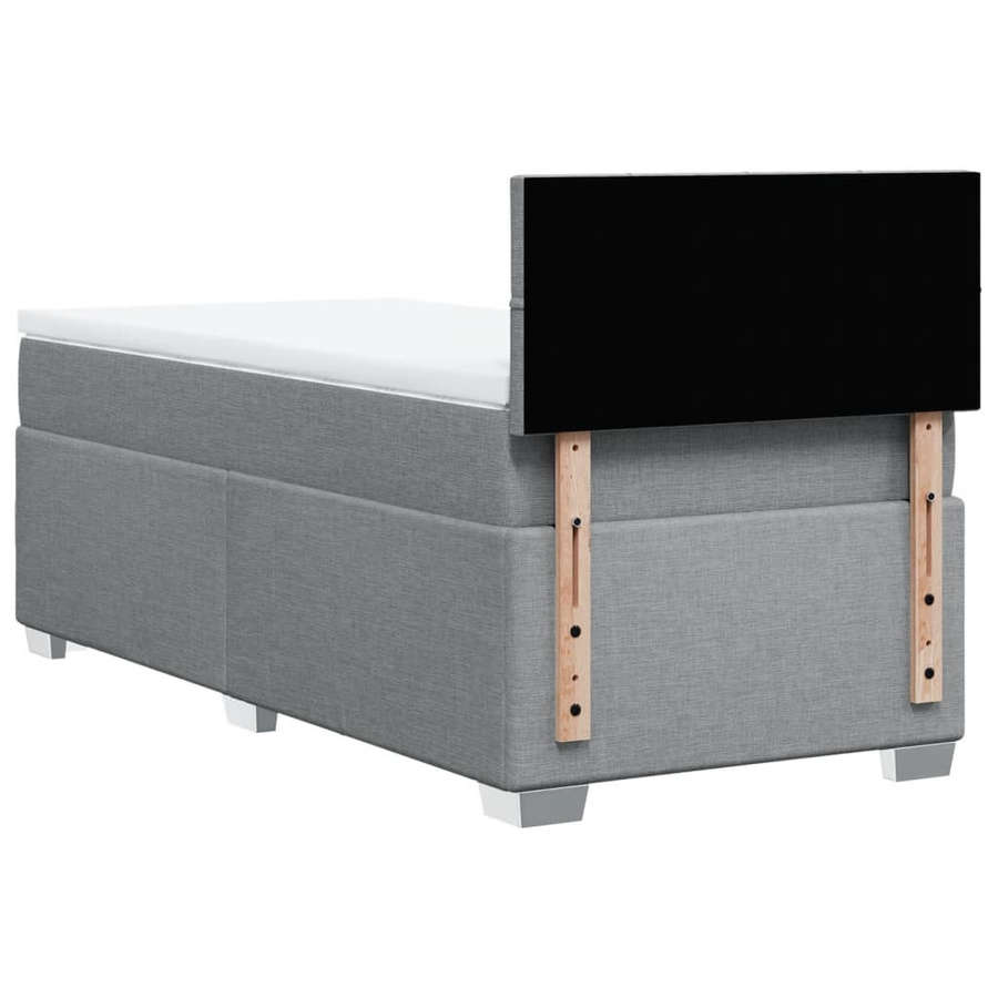 vidaXL Boxspringbett mit Matratze Hybrid-Design in Hellgrau, B/T: 100 x 200 cm - Bild 2