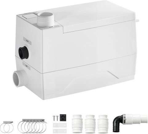 VEVOR Abwasserhebeanlage 350 W mit 7200 L/h Förderleistung und 8 m Förderhöhe, weiße Abwasserpumpe mit 3 Einlässen für Keller, Küche, Dusche und Badewanne - Bild 1