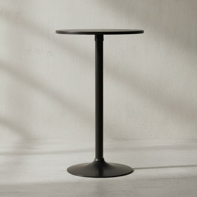KADIMA DESIGN Bartisch in Schwarz mit Trompetenfuß, B/T/H: 60 x 60 x 100 cm - Bild 1